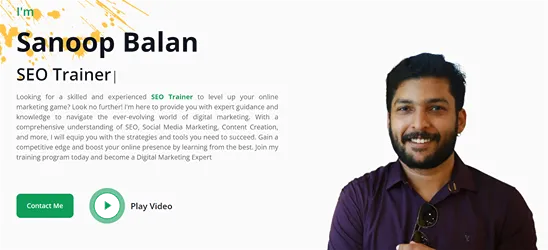 Sanoop Balan Digital Marketing Trainer