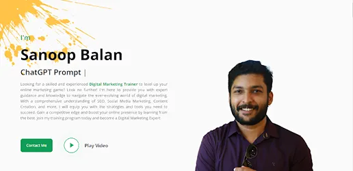 Sanoop Balan Digital Marketing Trainer