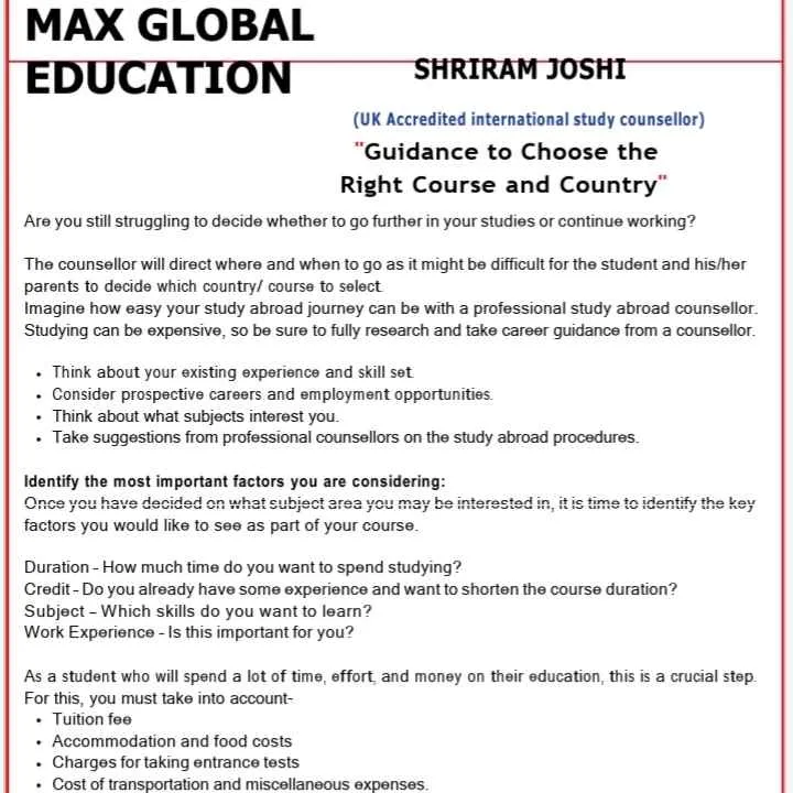 MAX GLOBAL EDUCATION