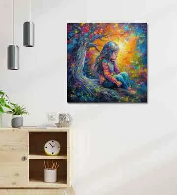 abstract painting of a girl