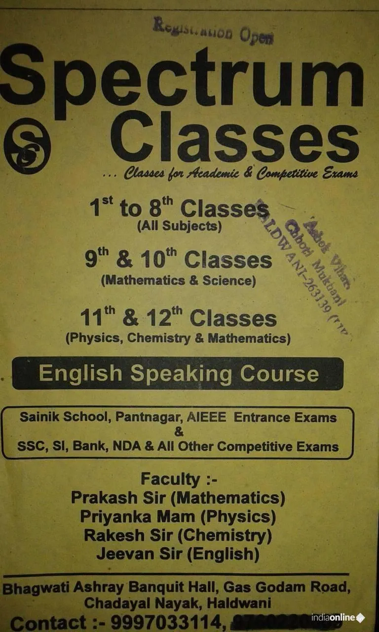 Spectrum Classes Spectrum Classes