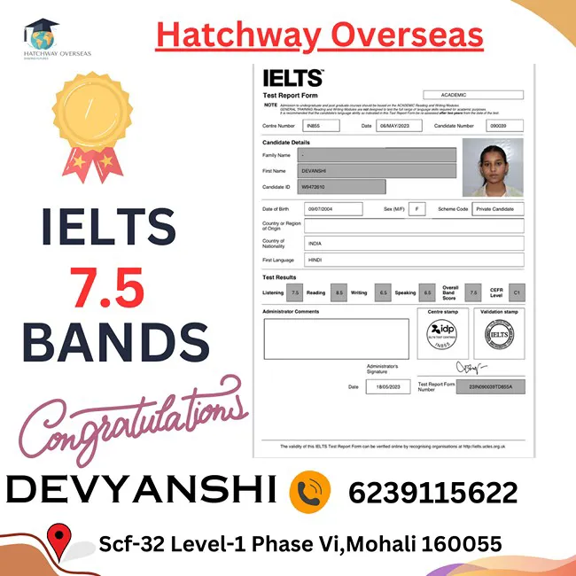 Devanshi Got 7.5 Bands in IELTS Academic