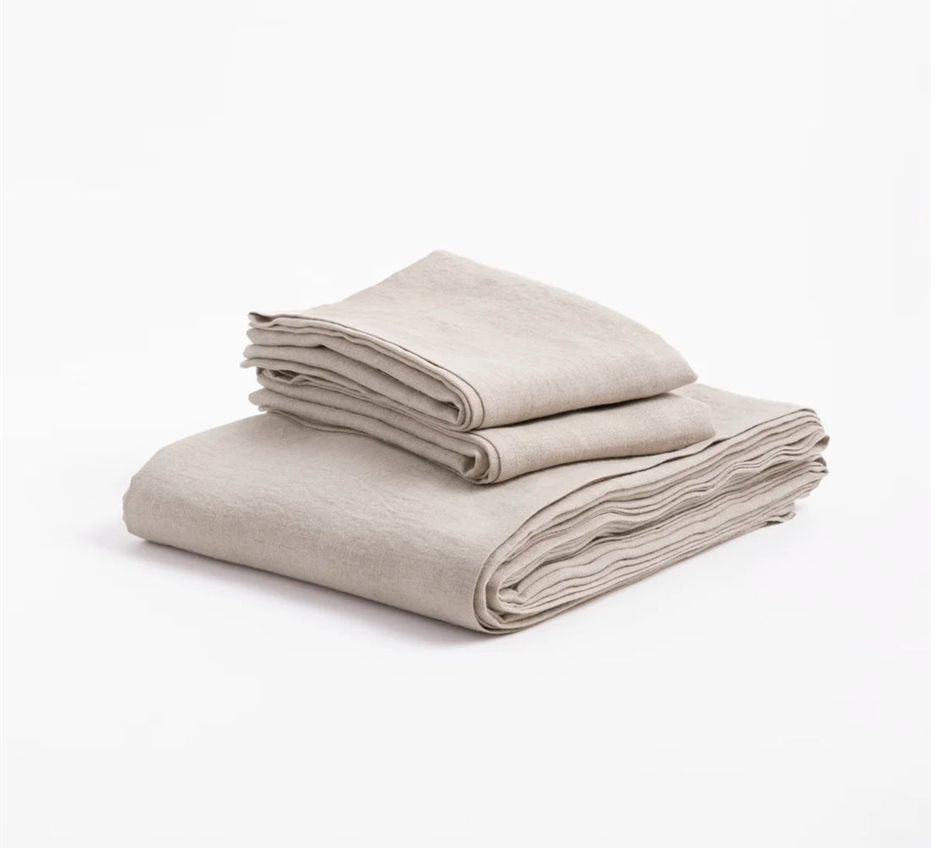 Linen Slumber Solid Bedsheet Set