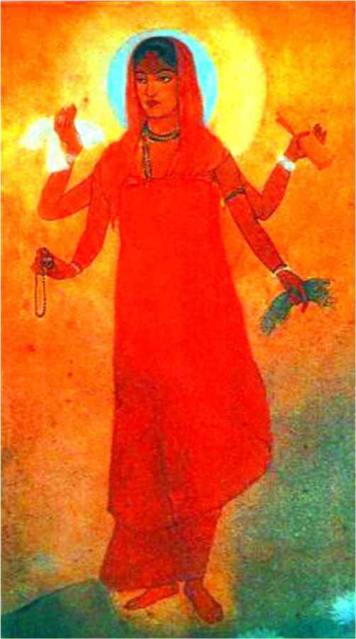 अवनींद्रनाथ टैगोर द्वारा भारत माता की चित्रकारी भारत की प्रसिद्ध चित्रकला