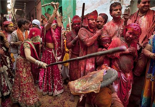 Holi celebrations in Mathura