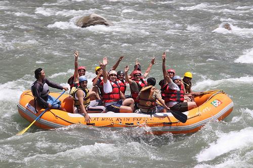 White water rafting in India