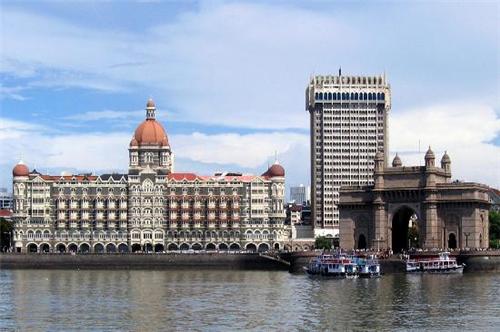 Gateway of India monument overlooking Arbian sea and Taj Mahal hotel Mumbai Darshan Places